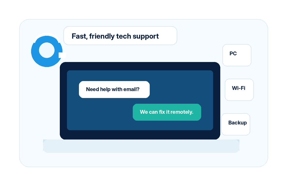 Remote technology support illustration